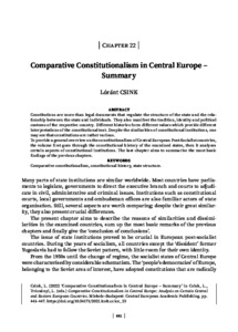 Comparative Constitutionalism In Central Europe – Summary - Repository ...